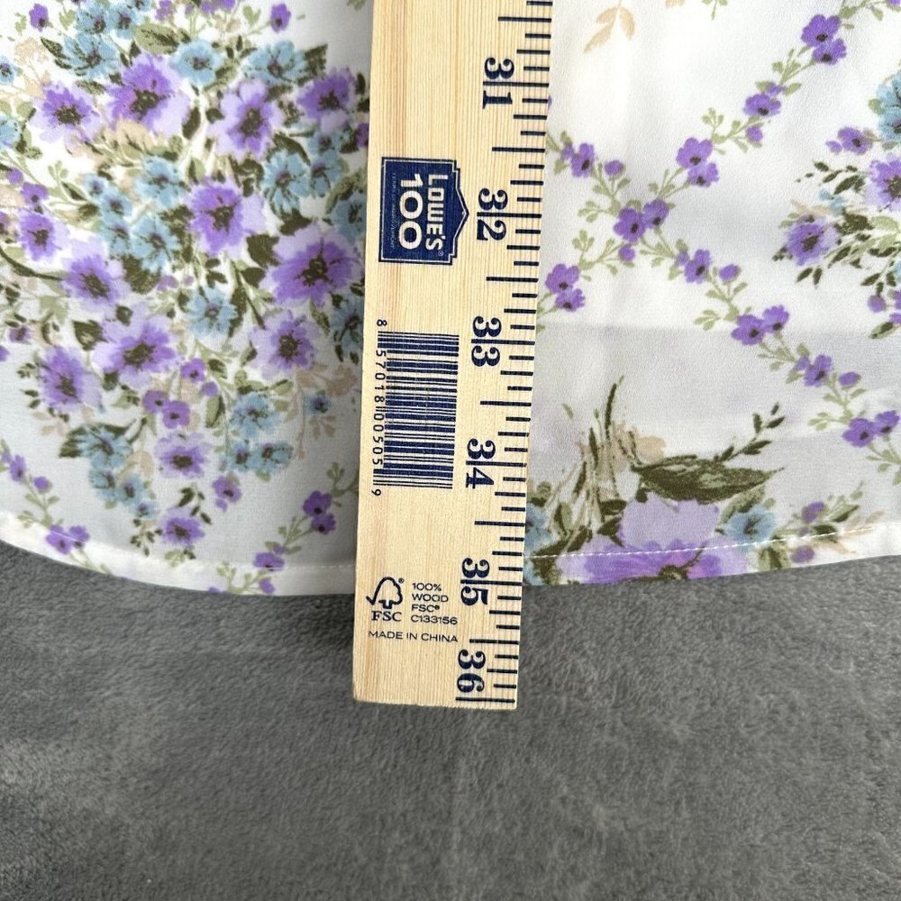 Andree by Unit Floral Dress Size L White Purple Flowers Easter Dress Scoop Neck - Picture 4 of 7